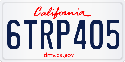 CA license plate 6TRP405