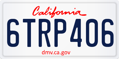 CA license plate 6TRP406