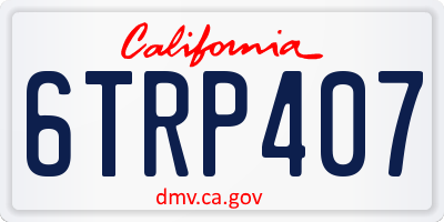 CA license plate 6TRP407