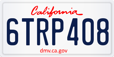 CA license plate 6TRP408