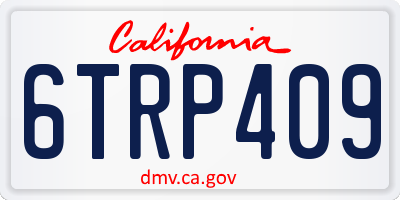 CA license plate 6TRP409
