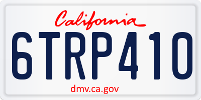 CA license plate 6TRP410
