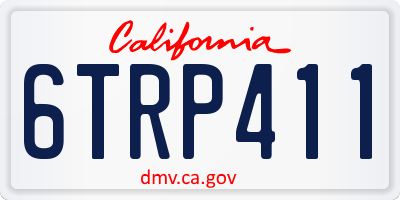CA license plate 6TRP411