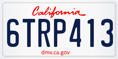 CA license plate 6TRP413