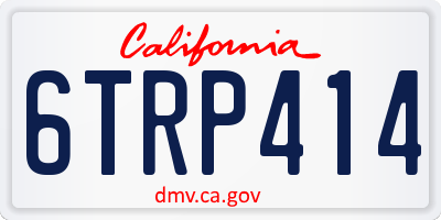 CA license plate 6TRP414