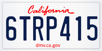 CA license plate 6TRP415