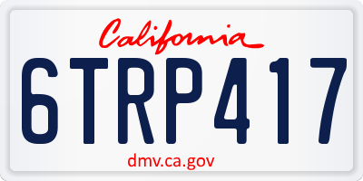 CA license plate 6TRP417