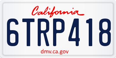 CA license plate 6TRP418