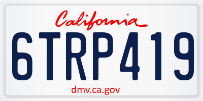 CA license plate 6TRP419