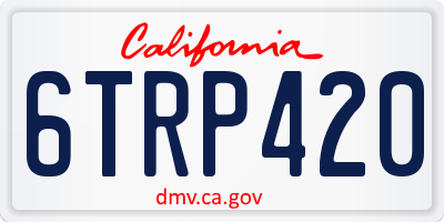 CA license plate 6TRP420