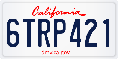 CA license plate 6TRP421