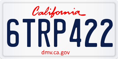 CA license plate 6TRP422