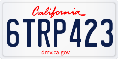 CA license plate 6TRP423