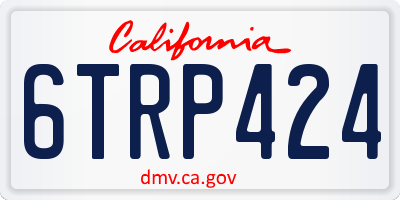 CA license plate 6TRP424