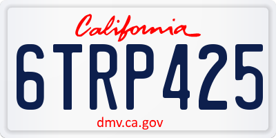 CA license plate 6TRP425