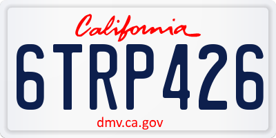 CA license plate 6TRP426