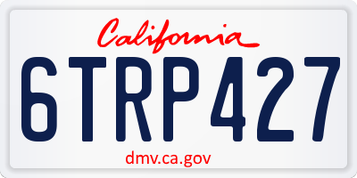 CA license plate 6TRP427