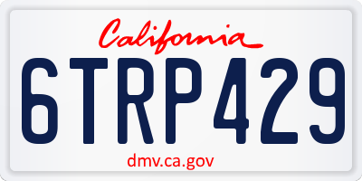 CA license plate 6TRP429