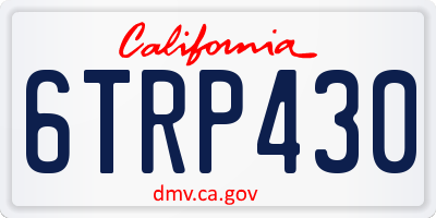 CA license plate 6TRP430