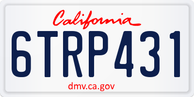CA license plate 6TRP431