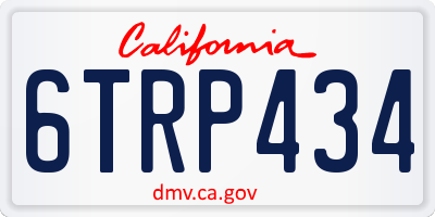 CA license plate 6TRP434