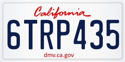 CA license plate 6TRP435