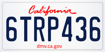 CA license plate 6TRP436