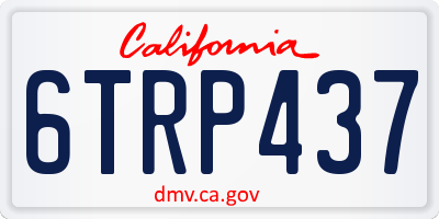 CA license plate 6TRP437