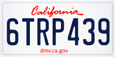 CA license plate 6TRP439