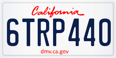 CA license plate 6TRP440