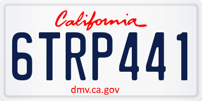 CA license plate 6TRP441