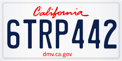 CA license plate 6TRP442