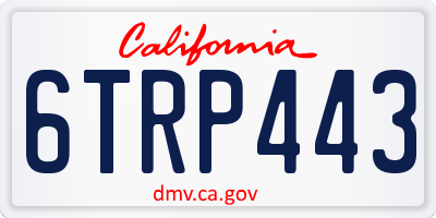 CA license plate 6TRP443