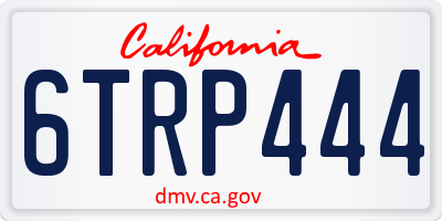 CA license plate 6TRP444