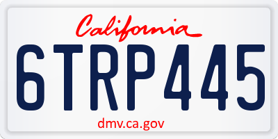 CA license plate 6TRP445