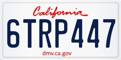 CA license plate 6TRP447