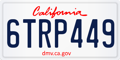CA license plate 6TRP449