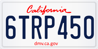 CA license plate 6TRP450