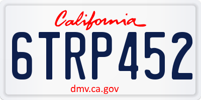 CA license plate 6TRP452