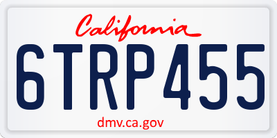 CA license plate 6TRP455