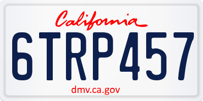 CA license plate 6TRP457