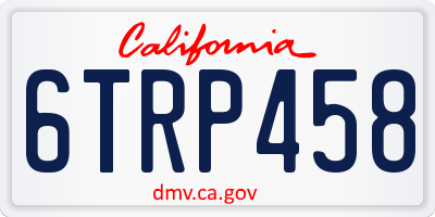 CA license plate 6TRP458