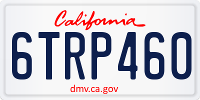 CA license plate 6TRP460