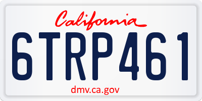 CA license plate 6TRP461