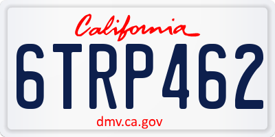 CA license plate 6TRP462
