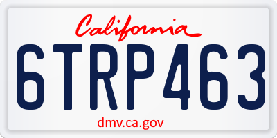 CA license plate 6TRP463