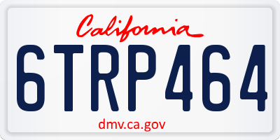 CA license plate 6TRP464