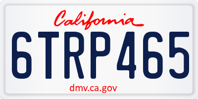 CA license plate 6TRP465