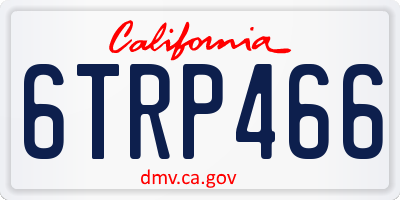 CA license plate 6TRP466