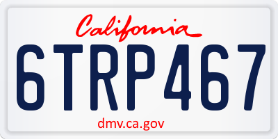 CA license plate 6TRP467